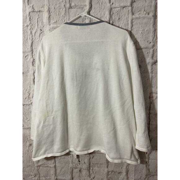 Vintage Alfred Dunner Twinset White/ Blue Flower 2X - Picture 7 of 7